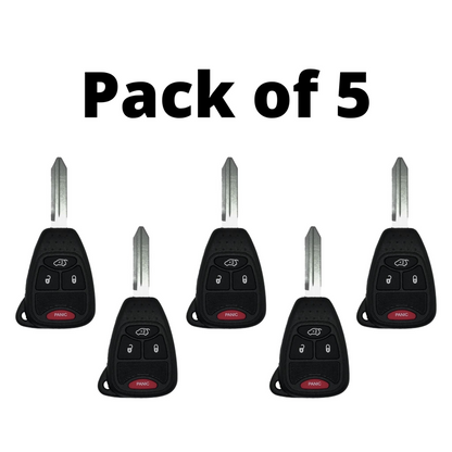 Chrysler Dodge Jeep 4 Button Remote Head Key 2004-2008 for FCC: M3N5WY72XX - Pack of 5