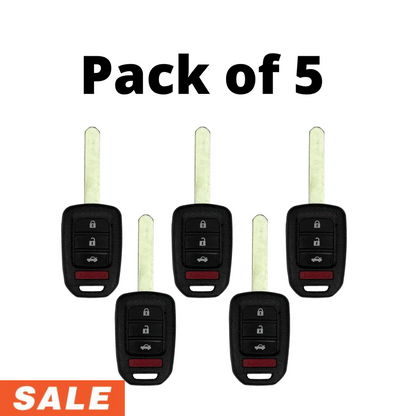 Honda Accord Civic CR-V 2016-2020 4 Button Remote Head Key for MLBHLIK6-1TA - Pack of 5