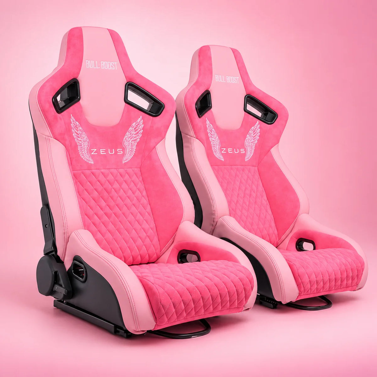 BULL BOOST ZEUS Collection Pink Reclinable Racing Seats – Pair