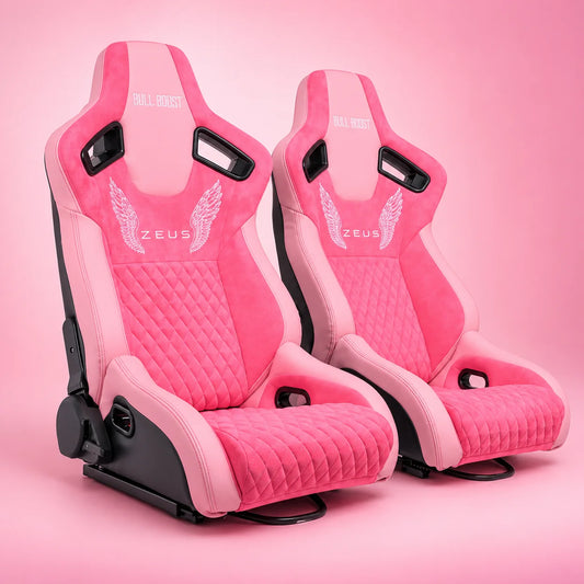 BULL BOOST ZEUS Collection Pink Reclinable Racing Seats – Pair
