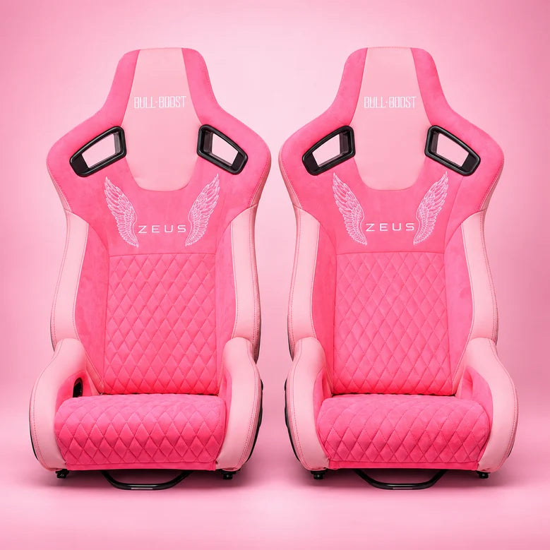BULL BOOST ZEUS Collection Pink Reclinable Racing Seats – Pair
