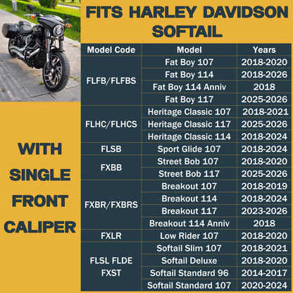 Harley-Davidson Softail 2014-2026 Ceramic Brake Pad Set – Single Front Caliper