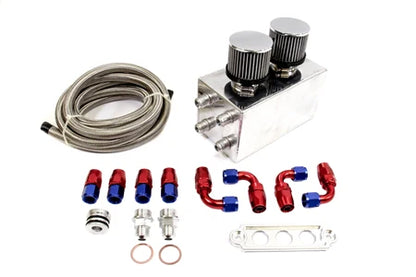 PLM Power Driven Universal Oil Catch Can Breather Tank Kit – High-Capacity Aluminum Design 1992-2001 CIVIC- 1994-2001 INTEGRA