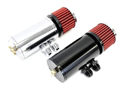 PLM Power Driven Universal Oil Catch Can Breather Tank – Compact Aluminum Design