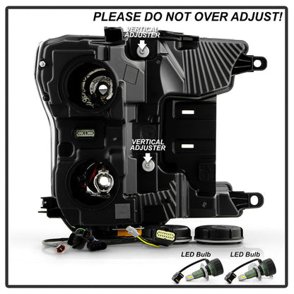 SPYDER xTune 18-20 Ford F150 Sequential LED High/Low Headlights - Black (PRO-CH-FF15018S-BBLED-BK) 9960437