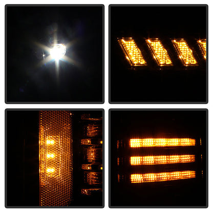 xTune Ford F150 18-20 Amber DRL Full LED Two Projector Headlights - Black PRO-CH-FF15018S-FLED-AM-BK 9949579
