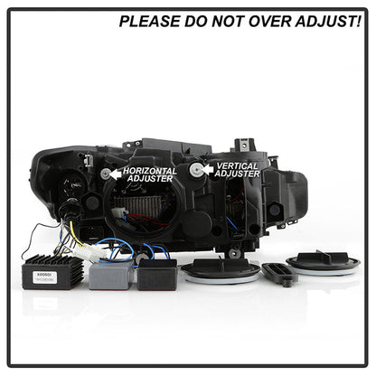 SPYDER xTune BMW F30 LED DRL Projector Headlights - Black (PRO-JH-BMWF3012-LED-BK) 9950421