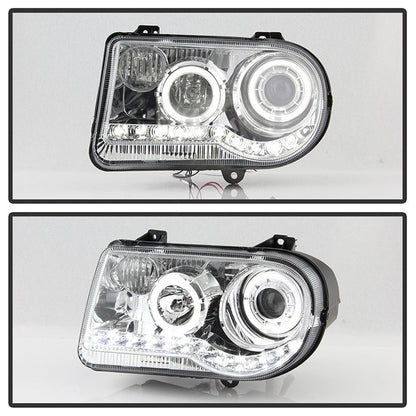 SPYDER Xtune Chrysler 300C 05-10 ( Not 300 ) Halo Projector Headlights Chrome PRO-JH-C300C-LED-C 9027741