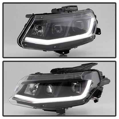SPYDER xTune 16-18 Chevrolet Camaro Halogen Only Proj Headlights w/ DRL Tube - Black - PRO-JH-CCAM16-LB-BK 9047473