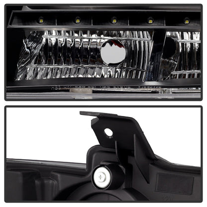 SPYDER Xtune Chevy Suburban 1500/2500 07-14 Halo Projector w/LED Headlights Black PRO-JH-CSUB07-LED-BK 9030291