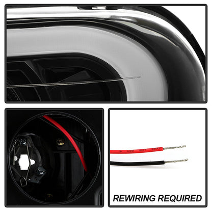 SPYDER xTune 02-09 Chevrolet Trailblazer Projector Headlights Light Bar DRL - Black (PRO-JH-CTB02-LBDRL-BK) 9050749