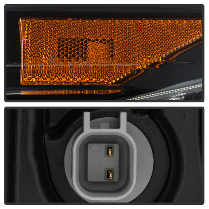SPYDER 18-21 Chevy Traverse Xenon HID Models DRL LED Light Bar Projector Headlights - Black 9052811