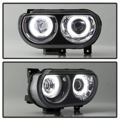 SPYDER xTune Dodge Challenger 08-14 Halogen Only Halo Projector Headlights Black PRO-JH-DCHAL08-HA-BK 9039249