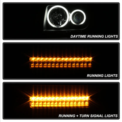 SPYDER xTune 07-11 Dodge Nitro CCFL Halo Projector Headlights w/LED Signal - Blk (PRO-JH-DNIT07-CCFL-BK) 9036880