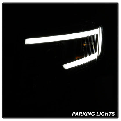 SPYDER xTune Ford Edge 07-10 Light Bar Projector Headlights - Black (PRO-JH-FEDGE07-LB-BK) 9046834