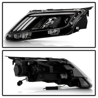 SPYDER xTune 10-12 Ford Fusion Projector Headlights - Light Tube DRL - Black (PRO-JH-FFU10-LB-BK) 9041778