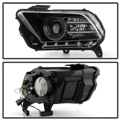 SPYDER xTune 10-14 Ford Mustang Halogen w/LED DRL Projector Headlights Black PRO-JH-FM10-LED-BK 9946271
