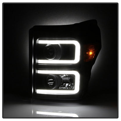 SPYDER Xtune Ford Super Duty 11-16 Projector Headlights Light Bar Drl Black PRO-JH-FS11-LBBRL-BK 9034923