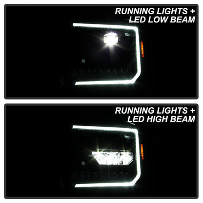 xTune GMC Sierra 1500 14-15 Sierra 2500 3500 15-17 Headlight Halogen Mdls- Black PRO-JH-GS14-FLED-BK 9050107