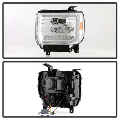 xTune GMC Sierra 1500 14-15 Sierra 2500 3500 15-17 Headlight Halogen Mdls- Chrome PRO-JH-GS14-FLED-C 9050114