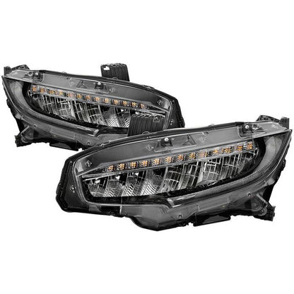 SPYDER xTune 16-18 Honda Civic (Excl Touring) OEM LED Headlights (LED High/Low Beams) (PRO-JH-HC16-OELED-C) 9043178