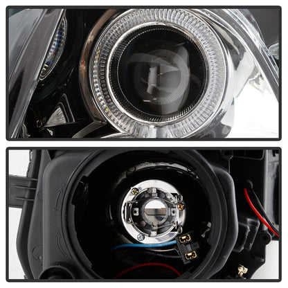 SPYDER xTune 14-17 Jeep Cherokee Halogen Model Only LED Light Bar Proj Headlights - Chro - PRO-JH-JC14-LB-C 9047190