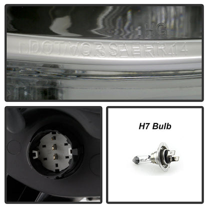 SPYDER xTune 14-17 Jeep Cherokee Halogen Model Only LED Light Bar Proj Headlights - Chro - PRO-JH-JC14-LB-C 9047190