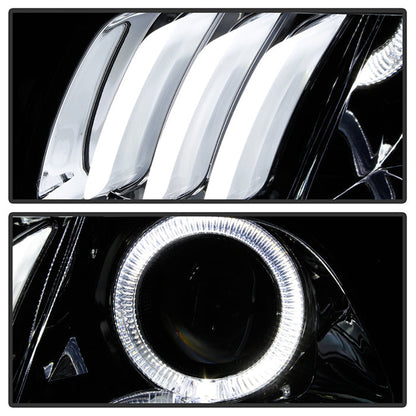 SPYDER xTune 14-17 Jeep Cherokee Halogen Model Only LED Light Bar Proj Headlights - Chro - PRO-JH-JC14-LB-C 9047190