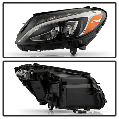 SPYDER Xtune 15-18 Mercedes C Class LED Single Projector Headlight - OE Left (PRO-JH-MBW20515-FLED-OE-L) 9959370