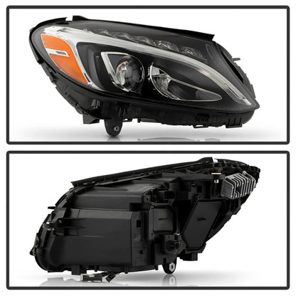 SPYDER Xtune 15-18 Mercedes C Class LED Single Projector Headlight - OE Right PRO-JH-MBW20515-FLED-OE-R 9959387