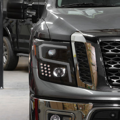 Xtune Nissan Titan (Halogen Only) 06-20 Projector Headlights Black PRO-JH-NTI16-LBBRL-BK 9049224