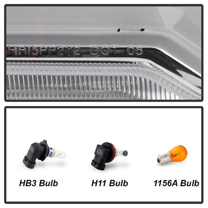 Xtune Toyota 4Runner 06-09 LED Light Bar Projector Headlights - Chrome 9046865