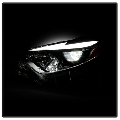 SPYDER xTune 14-16 Toyota Corolla w/LED DRL (OE Style) Headlights - Black w/ Chrome (PRO-JH-TCOL14-LED-BK) 9950605