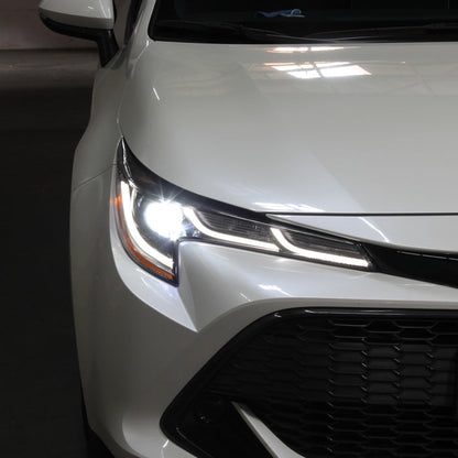 xTune US Built Toyota Corolla 18-20 L LE LED Proj Headlights-SE Style Black PRO-JH-TCOL20LUS-LED-BK 9949326