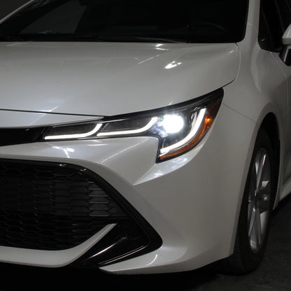 xTune US Built Toyota Corolla 18-20 L LE LED Proj Headlights-SE Style Black PRO-JH-TCOL20LUS-LED-BK 9949326
