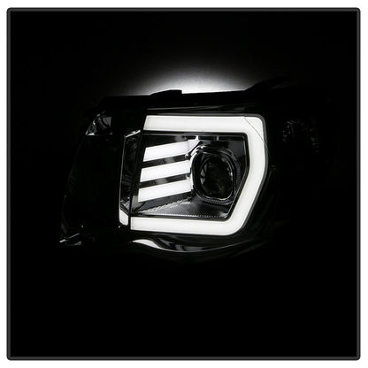 xTune Toyota Tacoma 05-11 LED Light Bar Projector Headlights - Chrome PRO-JH-TT05-LB-C 9050152