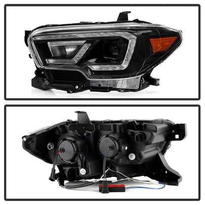 xTune Toyota Tacoma 16-19 SR SR5 Model LED DRL Projector Headlights- Black PRO-JH-TTA16-FLED-SR-BK 9050060
