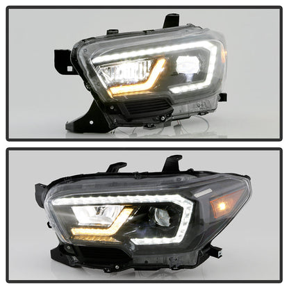 xTune Toyota Tacoma 16-19 SR SR5 Model LED DRL Projector Headlights- Black PRO-JH-TTA16-FLED-SR-BK 9050060