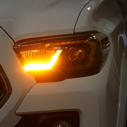 xTune Toyota Tacoma 16-19 SR SR5 Model LED DRL Projector Headlights- Black PRO-JH-TTA16-FLED-SR-BK 9050060