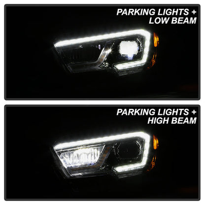 xTune Toyota Tacoma 16-19 SR & SR5 Model LED DRL Projector Headlights- Chrome PRO-JH-TTA16-FLED-SR-C 9050077