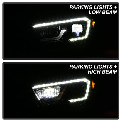 xTune Toyota Tacoma 2016-2019 TRD LED DRL Projector Headlights- Black PRO-JH-TTA16-FLED-TRD-BK 9050084