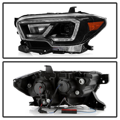 xTune Toyota Tacoma 2016-2019 TRD LED DRL Projector Headlights- Black PRO-JH-TTA16-FLED-TRD-BK 9050084