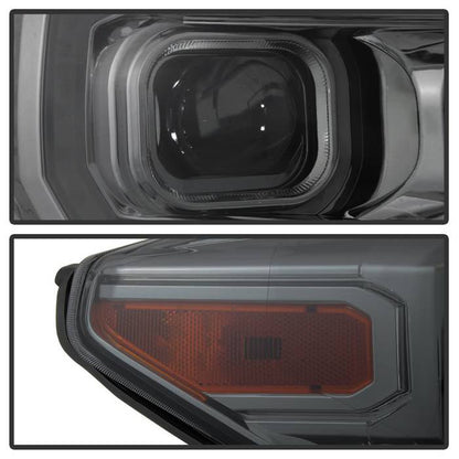 SPYDER xTune Toyota Tacoma 16-18 DRL Light Bar Projector Headlights - Black Smoked PRO-JH-TTA16-LBDRL-BSM 9039270