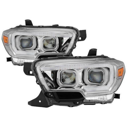 SPYDER xTune Toyota Tacoma 16-18 DRL Light Bar Projector Headlights - Chrome PRO-JH-TTA16-LBDRL-C 9039263