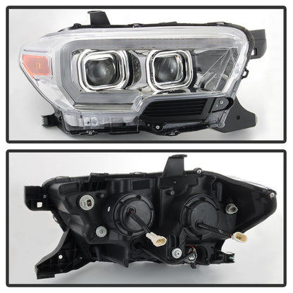 SPYDER xTune Toyota Tacoma 16-18 DRL Light Bar Projector Headlights - Chrome PRO-JH-TTA16-LBDRL-C 9039263