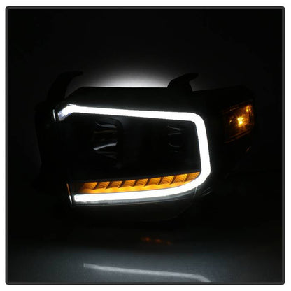 SPYDER xTune 14-17 Toyota Tundra DRL LED Light Bar Proj Headlights - Black Smoke (PRO-JH-TTU14-LB-BSM) 9043031