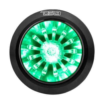 1.6" Shallow High Compression Neodymium Super Bullet Tweeter 140 Watts 1" Polyether Ether Ketone 4-Ohm Vc With RGB LED Lights