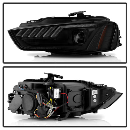 Spyder 13-16 Audi A4/S4 Halogen Model Only High-Power LED Headlights - Black PRO-YD-AA413HALAP-BK 5088345