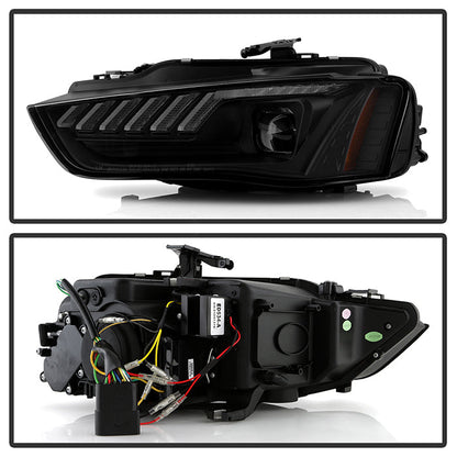 Spyder 13-16 Audi A4/S4 HID Model Only Projector Headlights - Black PRO-YD-AA413HIDSI-BK 5088338