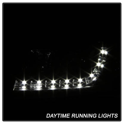Spyder Audi A6 02-04 Projector Headlights Halogen Model Only - DRL Black PRO-YD-ADA601-DRL-BK 5008657